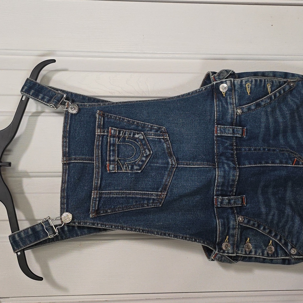 True Religion Dark Blue Denim Overalls - Picture 2 of 13